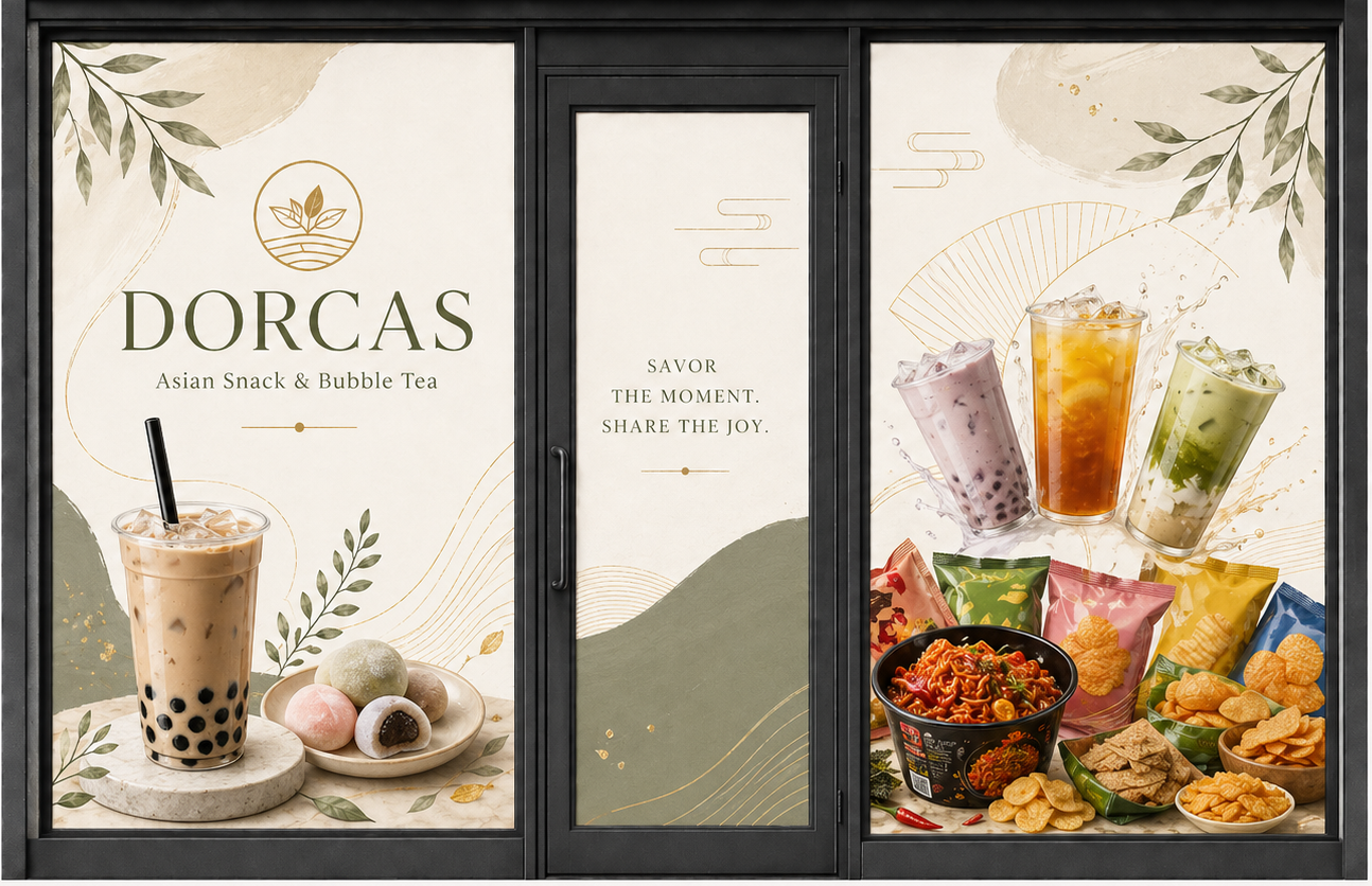 DORCAS elegant storefront window design